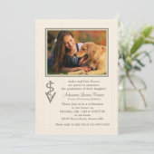 獣医の記号の卒業の写真の招待状 招待状 (スタンド正面)