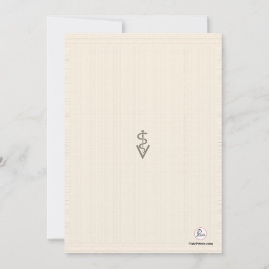 獣医の記号の卒業の写真の招待状 招待状 (裏面)