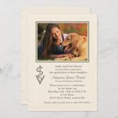 獣医の記号の卒業の写真の招待状 招待状 (正面/裏面)