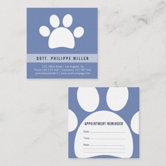 獣医の足の名刺 予約カード (正面/裏面)