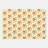 獣医の足跡と聴診器 ラッピングペーパーシート (正面3)