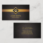 獣医の金ゴールドの足のモノグラムのペットの世話の獣医 名刺 (正面/裏面)