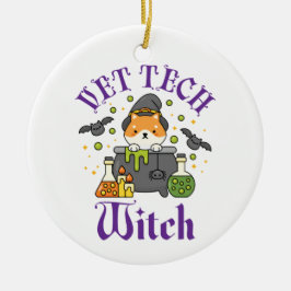 獣医の魔女の獣医ハロウィーン セラミックオーナメント