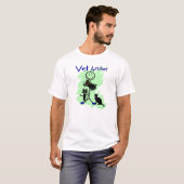 獣医の黒猫を持つ補助棒人 Tシャツ (正面フル)