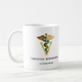 獣医のV字型カドゥケウスシンボル 1 コーヒーマグカップ
