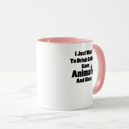 獣医はIちょうど動物を救うために飲みたいと思います マグカップ (正面右)