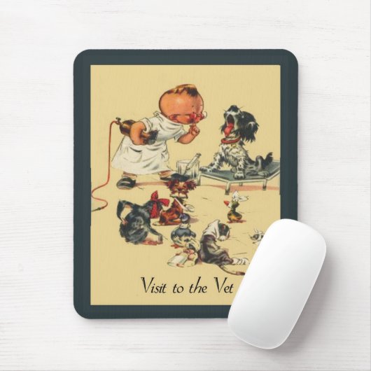 獣医へのヴィンテージの獣医の訪問 マウスパッド (マウス)