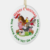 獣医への家畜向けクリスマスプレゼント セラミックオーナメント (右)