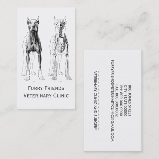獣医または獣医クリニックの名刺 名刺 (正面/裏面)