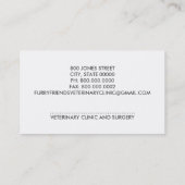 獣医または獣医クリニックの名刺 名刺 (裏面)