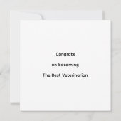 獣医を卒業する最高のおめでとう カード (裏面)