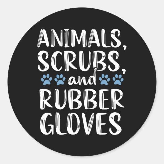 獣医アシスタント獣医テック動物 ラウンドシール (正面)