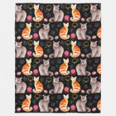 獣医アシスタント 猫 犬 パターン2 フリースブランケット (正面)