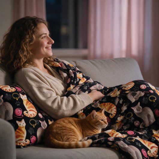 獣医アシスタント 猫 犬 パターン2 フリースブランケット