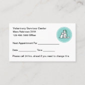 獣医アポイントメントカードシンプルデザイン 予約カード (正面)