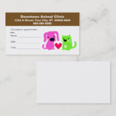 獣医アポイントメントカード 予約カード (正面/裏面)