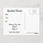 獣医アポイントメントリマインダーポストカード ポストカード (裏面)