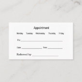 獣医アポイントメント名刺 名刺 (裏面)