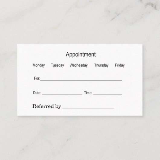 獣医アポイントメント名刺 名刺 (裏面)