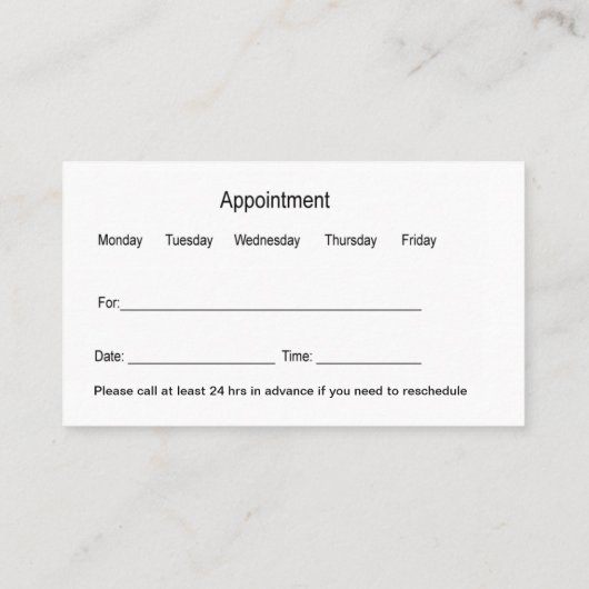 獣医アポイントメント名刺 名刺 (裏面)