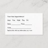 獣医アポイントメント名刺 名刺 (裏面)