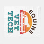 獣医ウマ科の馬獣医 フリースブランケット (正面(横))