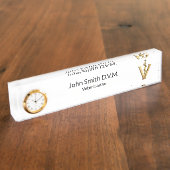 獣医エレガント剤アスレピウス獣医金ゴールドV デスクネームプレート (側面)