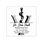 獣医エレガント薬アスクレピウス文字 ラバースタンプ (インプリント)