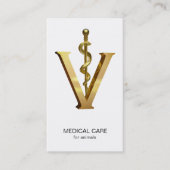 獣医エレガント金ゴールドV獣医アスレピウス 名刺 (正面)
