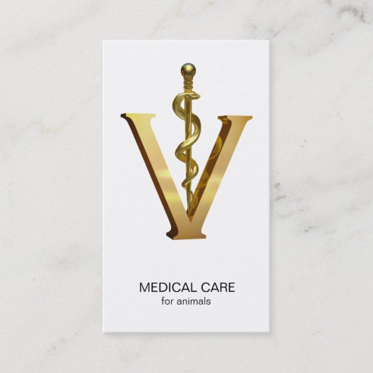 獣医エレガント金ゴールドV獣医アスレピウス 名刺 (正面)
