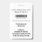 獣医エレガント金ゴールドV獣医 | 写真ID バッジ (裏面)