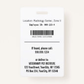 獣医エレガント金ゴールドV獣医 | 写真ID バッジ (裏面)