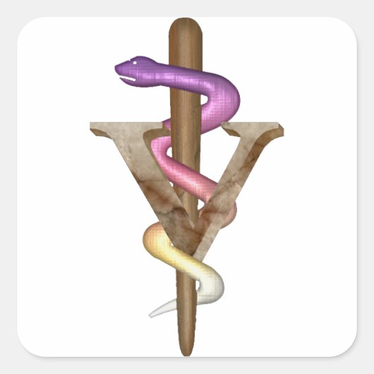 獣医エンブレム スクエアシール (正面)