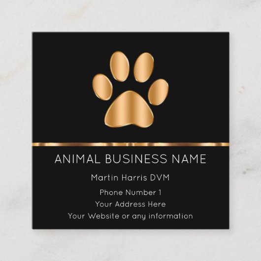 獣医オフィスアポイントメントクラススタイル スクエア名刺 (正面)