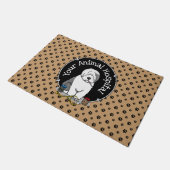 獣医オールドイングリッシュシェプドッググレー1かわいい獣医 ドアマット (アングル)