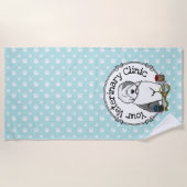 獣医オールドイングリッシュシェプドッググレー1かわいい獣医 ビーチタオル (正面)