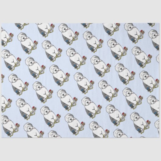 獣医オールドイングリッシュシェプドッググレー1かわいい獣医 薄葉紙 (正面)