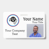 獣医カウの名前タグ、文字写真ID バッジ (表面)