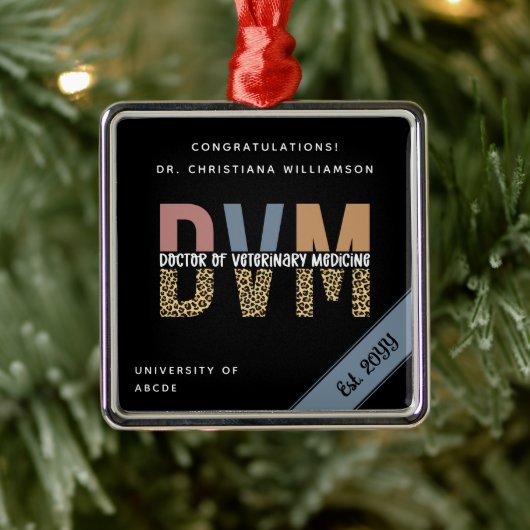 獣医カスタム医学シックのDVM医師 メタルオーナメント (ツリー)
