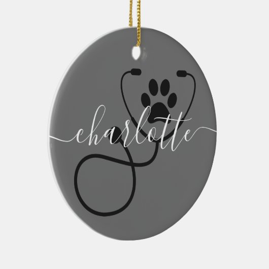 獣医カスタム獣医テック獣医アシスタント セラミックオーナメント (右)