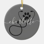 獣医カスタム獣医テック獣医アシスタント セラミックオーナメント (正面)