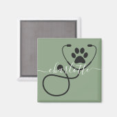 獣医カスタム獣医テック獣医アシスタント マグネット (正面/裏面)