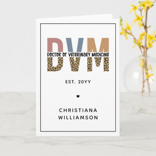 獣医カスタム薬ギフトDVM医師 カード (黄色い花)
