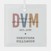 獣医カスタム薬ギフトDVM医師 ガラスオーナメント (正面)