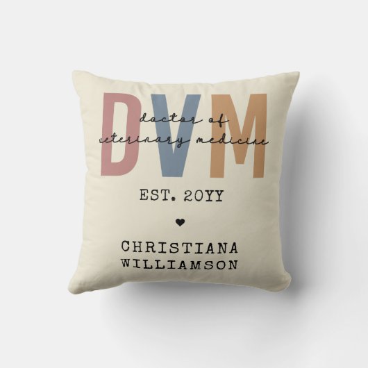 獣医カスタム薬ギフトDVM医師 クッション (裏面)