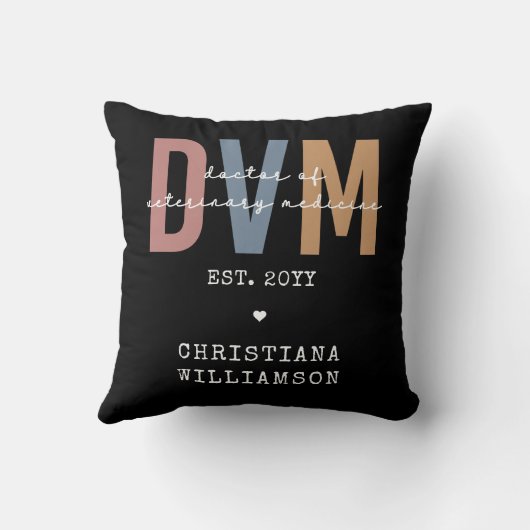 獣医カスタム薬ギフトDVM医師  クッション (裏面)