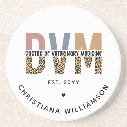 獣医カスタム薬ギフトDVM医師 コースター (正面)