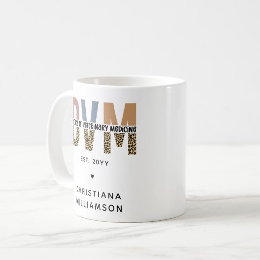 獣医カスタム薬ギフトDVM医師 コーヒーマグカップ (正面左)