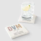 獣医カスタム薬ギフトDVM医師 ストーンコースター (横)