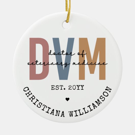 獣医カスタム薬ギフトDVM医師 セラミックオーナメント (正面)